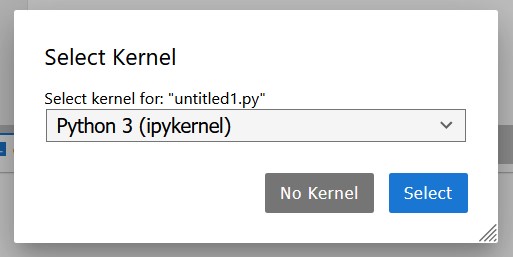 Select Kernel pop up