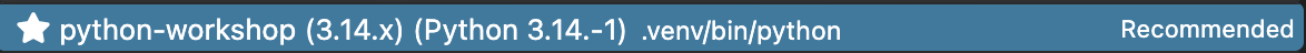 Recommended Python Kernel in Visual Code Studio.